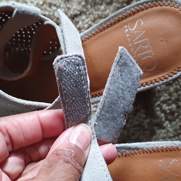 Franklin Sarto Analise Taupe/Gray Suede Slingback Mule sz 9 - Picture 5 of 7